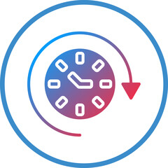 Round The Clock Icon Style