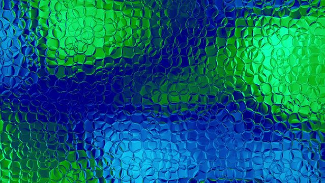 blau-gr&uuml;ner Hintergrund mit glasklaren runden Elementen