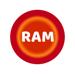 Lord Ram written on red dot icon Art work