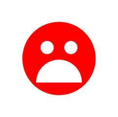 Red sad face icon illustration Art