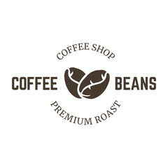 Coffee beans or coffee shop logo vector design template