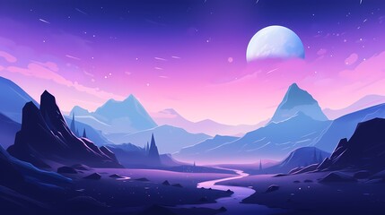 Digital technology purple and pink science fiction space poster background