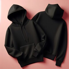 A black hoodie on a pink background art attractive image used for printing.