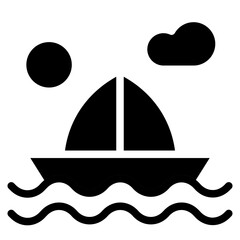 Fototapeta premium sailboat glyph 