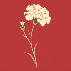 Yellow Carnation Illustration