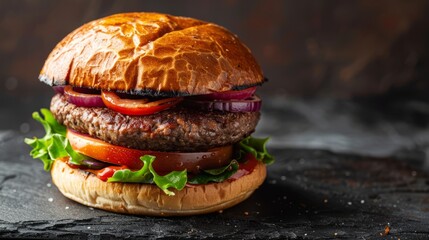 beyond meat burger, copy space, burger day background concept