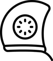 Simple black and white vector illustration of a classic clothing iron