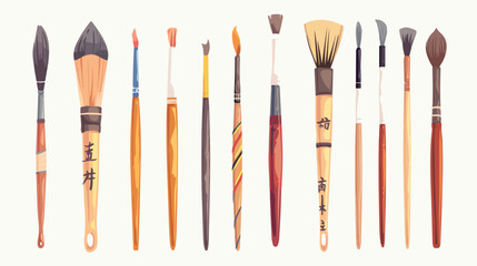 Chinese calligraphy paint brushes. Asian paintbrushes