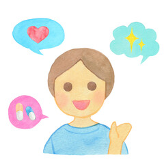 元気に話す男の子・男性