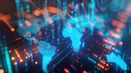 Business and economic growth on global business network, Data analysis of financial and banking, Customer service, Technology and data connection, Teamwork, Business strategy and Digital marketing.