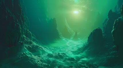 Fototapeta premium Digital technology green and blue neon realism universe poster background