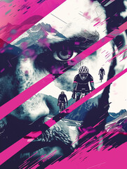 Dynamic and Vibrant Composition Inspired Cycling Race