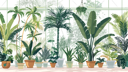 Collection of sketches of large greenhouses
