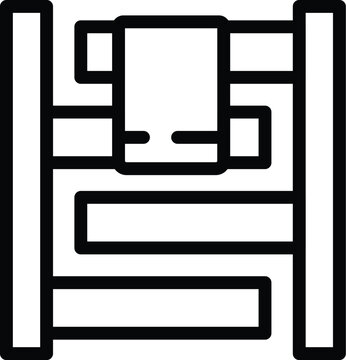 recommend clip art: Vector illustration of a minimalist bunk bed icon in black and white, suitable for various design uses