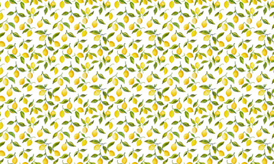 yellow and green, small lemon pattern, background