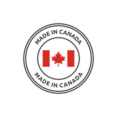 Made in canada label or logo design template