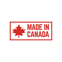 Made in canada label or logo design template