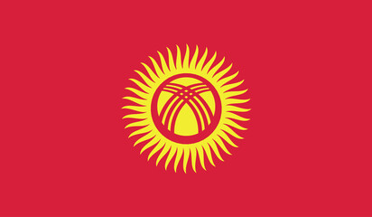 Illustration of the flag of Kyrgyzstan