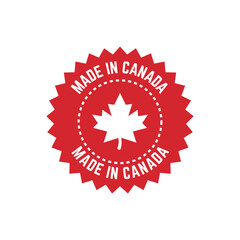 Made in canada label or logo design template