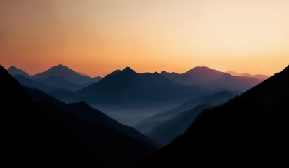 Obraz premium Silhouette of mountains