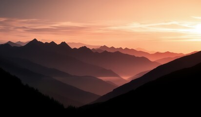 Obraz premium Silhouette of mountains