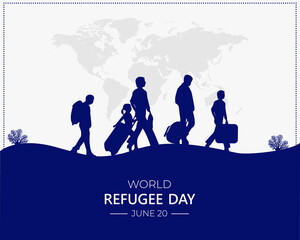 World Refugee Day. June 20. Vector illustration of Refugee concept design, It can use for Banners, Posters, Web, Digital, etc. flat design. refugee day Jpeg image.

