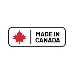 Made in canada label or logo design template