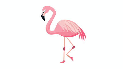 Cute flamingo pink bird in Scandinavian style.