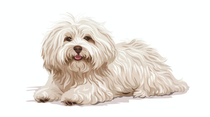 Naklejka na ściany i meble Cute hairy dog of Puli breed. Hungarian Komondor