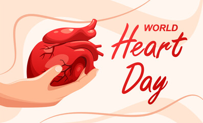 World Heart Day. Bright poster.