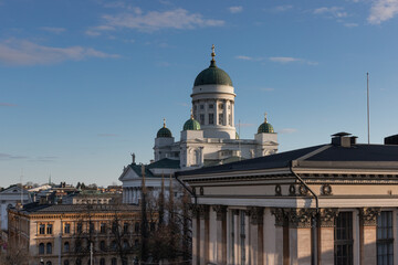 Aerial view of Helsinki Cathedral in Finland.