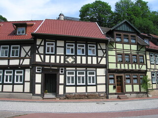 Fachwerkhäuser in der Fachwerkstadt Stolberg im Harz