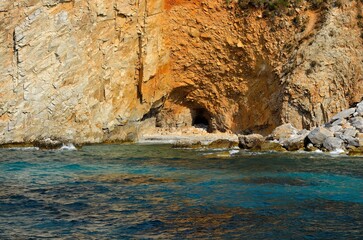 Naklejka premium Breathtaking coastal landscape of Mount Athos, Greece