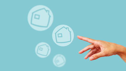 House bubble boom. Concept photo of Real estate market bubble, housing market, subprime mortgage...