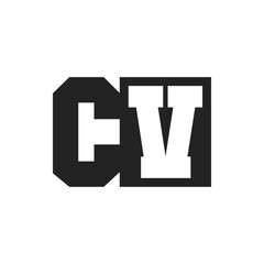 Initial Letter CV Logo Design Template. CV Logo