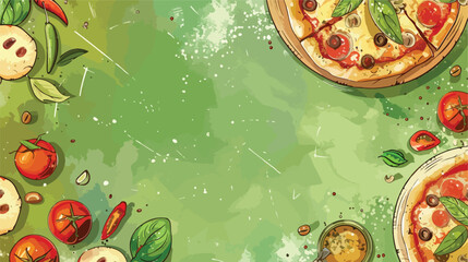 Design of horizontal ad banner for pizzeria with pizza