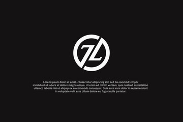 logo letter z circle slash monogram