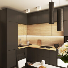 Modern kitchen in the interior