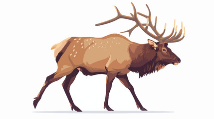 Elk wild forest animal with horns. Big European Ameri