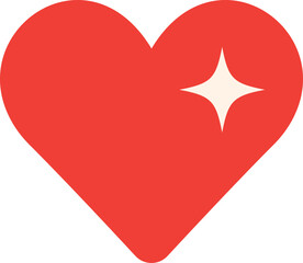 a red heart with a star on it