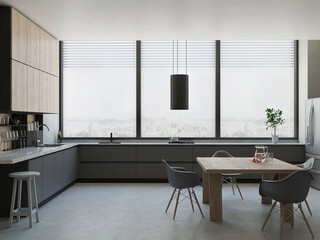 Modern kitchen in the interior