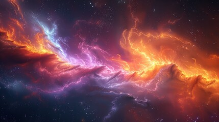 Fototapeta premium Abstract cosmic fractals, vibrant colors and intricate patterns with a galactic feel