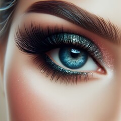 Fototapeta premium 메이크업 눈 클로즈업