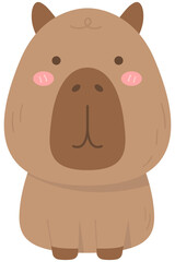 cute sweet hand drawn capybara
