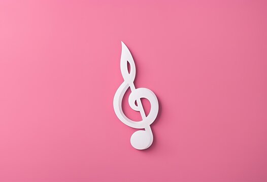 Nota musical sobre un fondo de color rosado