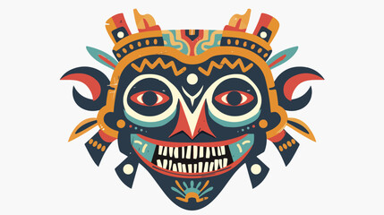 Ethnic tribal mask with huge eyes and wide smile. Tra