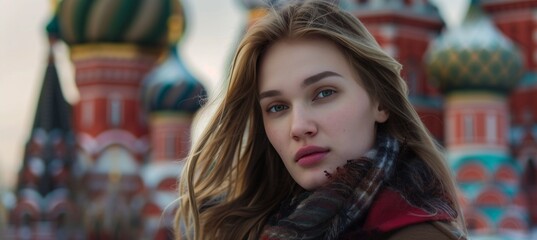 Fototapeta premium Russian supermodel Fashion portrait shoot in Moscow