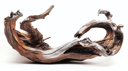 Obraz premium Driftwood sculpture intricately twisted and weathered perfect for adding a natural rustic touch to any coastalthemed room