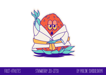 fruit-athletes (strawberry jiu jitsu)