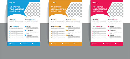 Creative Minimal and Modern Style Flyer design template vector in A4 size.